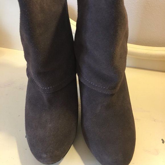 Bakers Brown Stiletto Suede ankle Fold Over boot - Picture 3 of 9